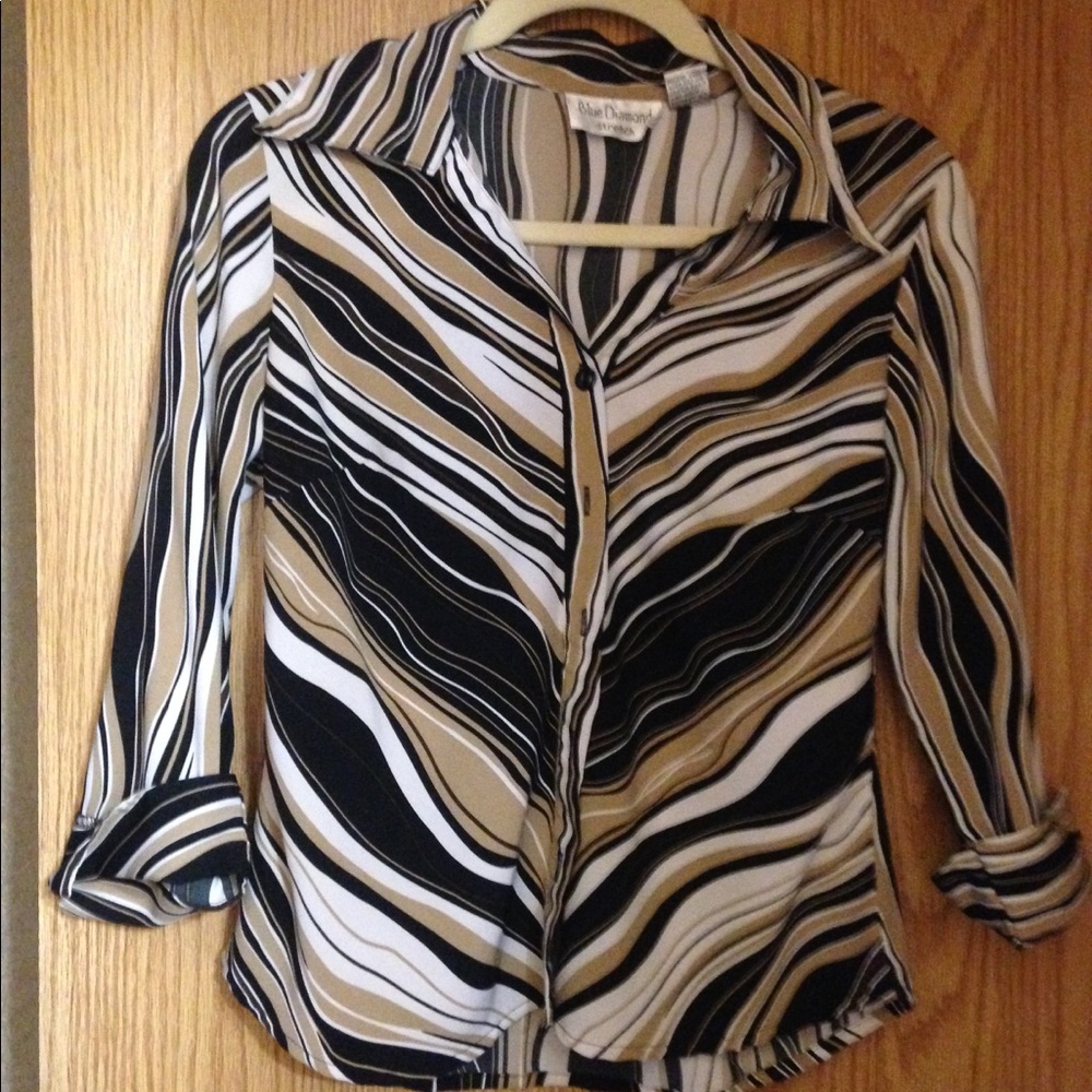 Beautiful black, cream and brown blouse
